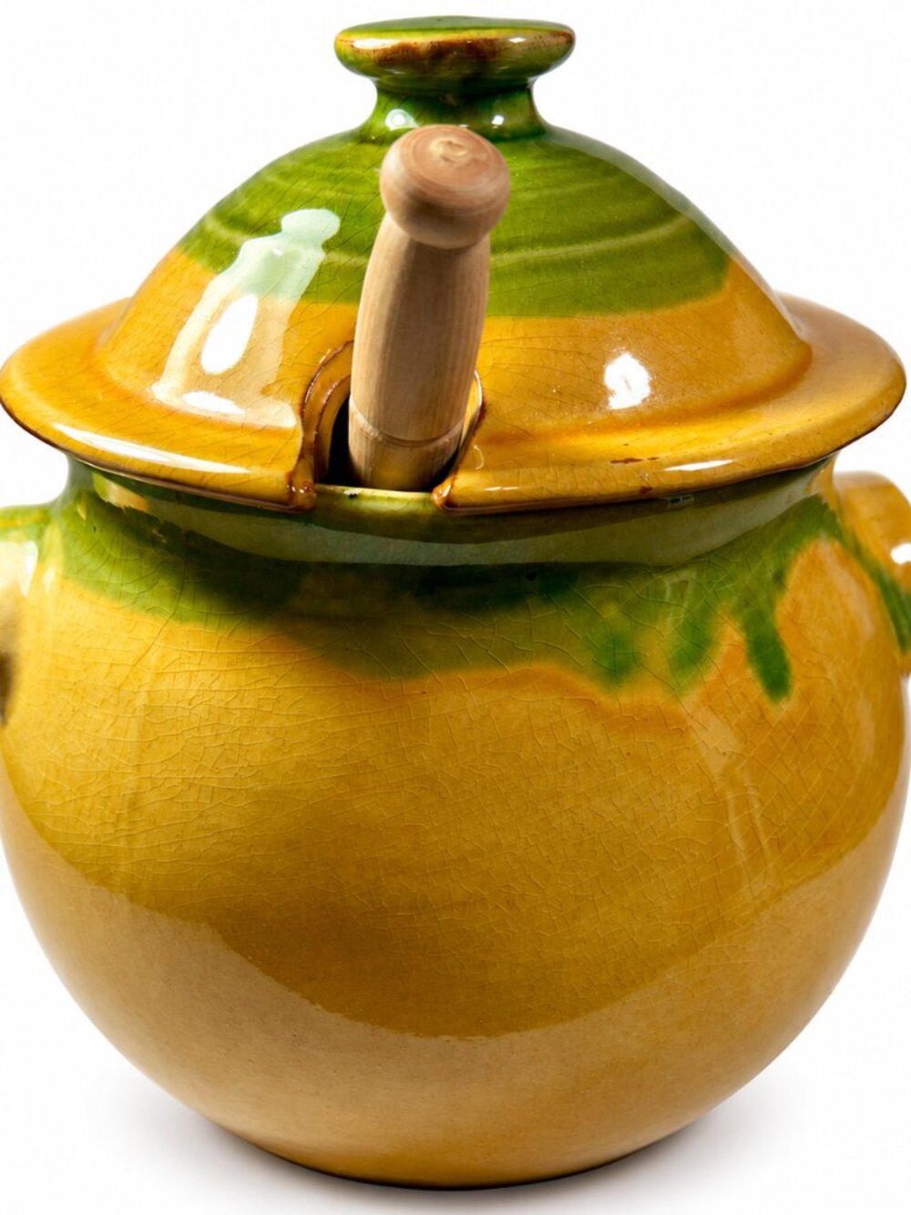 ACJ-10--Vintage Taste of France Ceramic Olive Jug with Wooden Spoon – French Cou